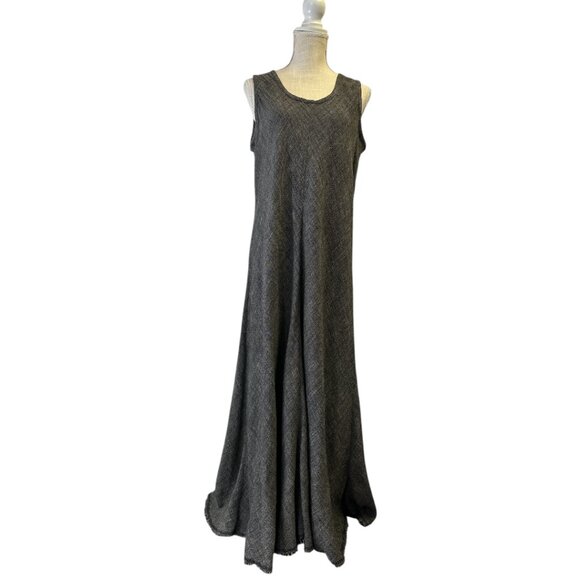 Eileen Fisher Maxi Dress Linen Blend Sleeveless Sz L Lagenlook Beachy Island - Picture 5 of 15
